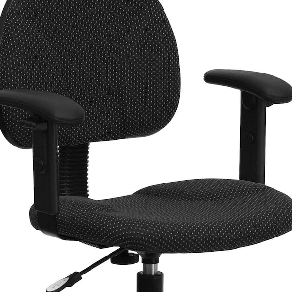 Multi-Functional Ergonomic Drafting Stool with Black Patterned Fabric 