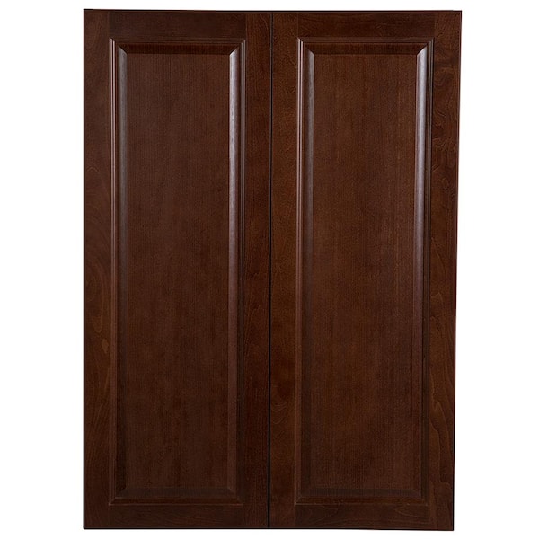 Hampton Bay Benton Assembled 30x42x12 in. Wall Cabinet in Amber BT3042W ...