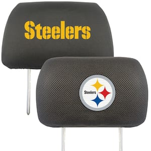 NFL Pittsburgh Steelers Black Embroidered Head Rest Cover Set (2-Piece)