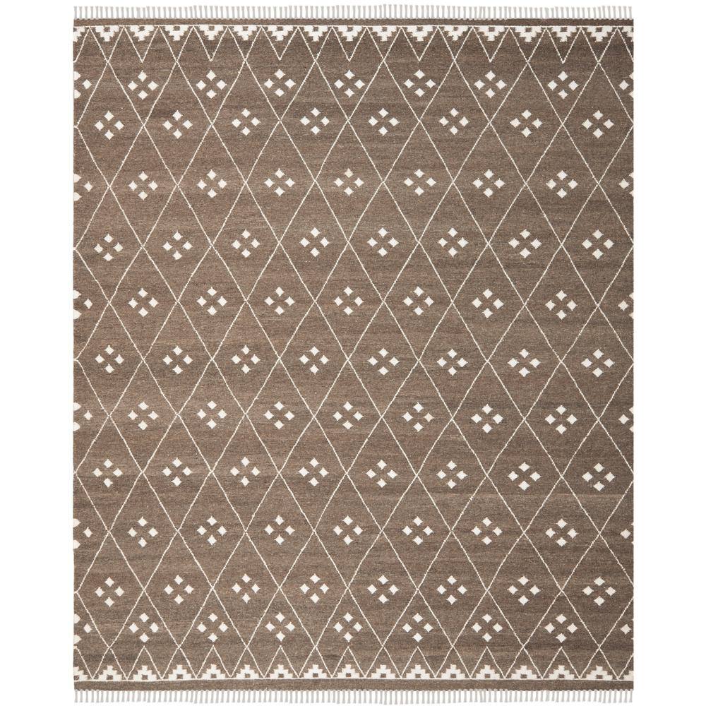 SAFAVIEH Natural Kilim Brown/Ivory 9 Ft. X 12 Ft. Geometric Area Rug ...