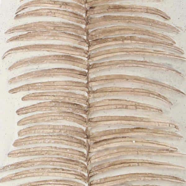 Bohemian White Leaf Polystone Floor Vase 9" x 25"