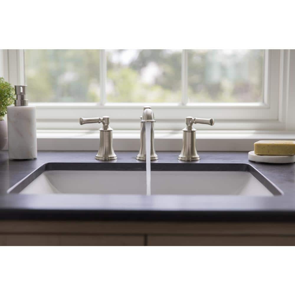 Elegant Modern 5'' High Arc Black Nickel Widespread Bathroom Faucet