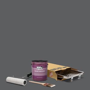 1 gal. #N500-6 Graphic Charcoal Extra Durable Eggshell Enamel Int. Paint & 5-Piece Wooster Set All-in-One Project Kit