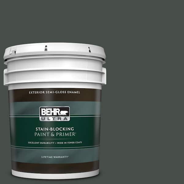 BEHR ULTRA 5 gal. #PPF-55 Forest Floor Semi-Gloss Enamel Exterior Paint & Primer