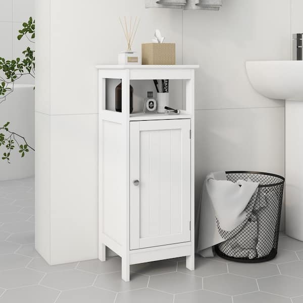 Bathroom Single Door Cabinet - White