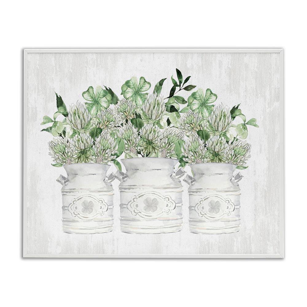 Rustic Shamrock Bouquets by Lettered and Lined White Framed Giclee Art Print Nature 11 in. x 14 in. price history on PriceWatchPro