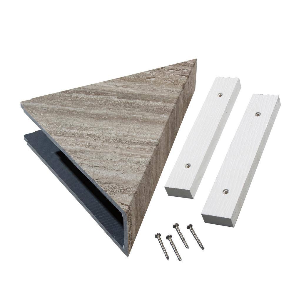 Grecian Earth Vinyl Waterproof Corner Shower Shelf