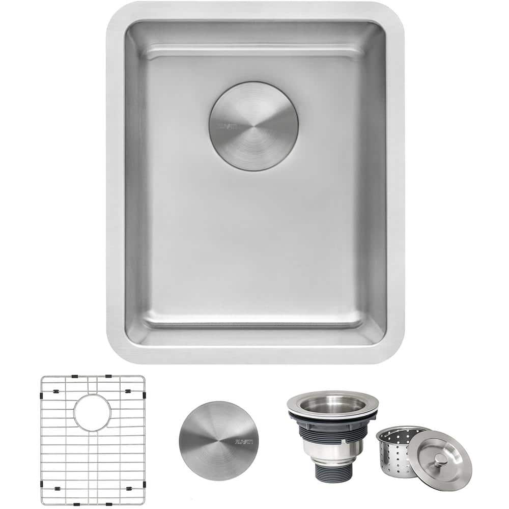 Ruvati 12" Stainless Steel Undermount Single Bowl Bar Sink