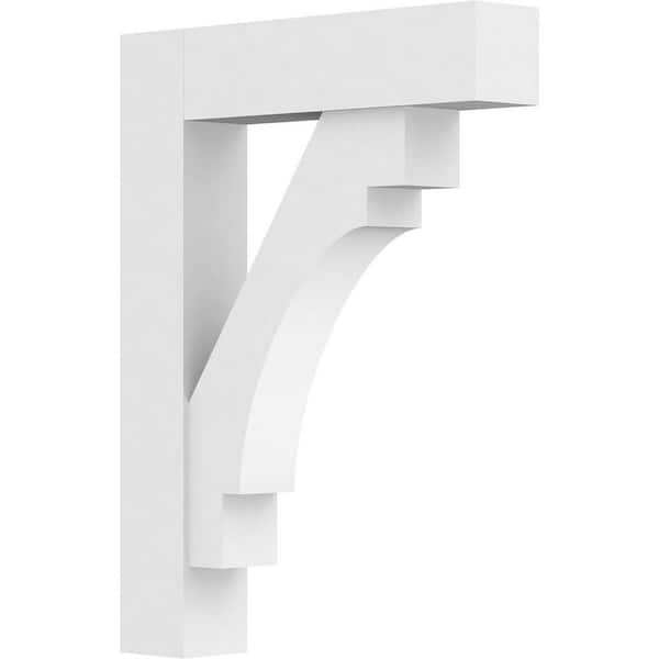 Ekena Millwork Standard Merced 3 in. W x 24 in. H x 18 in. D Signature Urethane Polyurethane Bracket With Block Ends