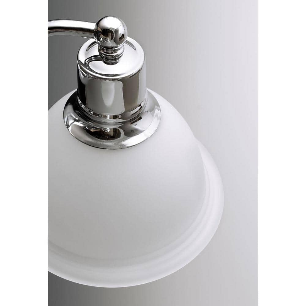 Polished Chrome 3-Light Bath Vanity with Etched Glass Shades