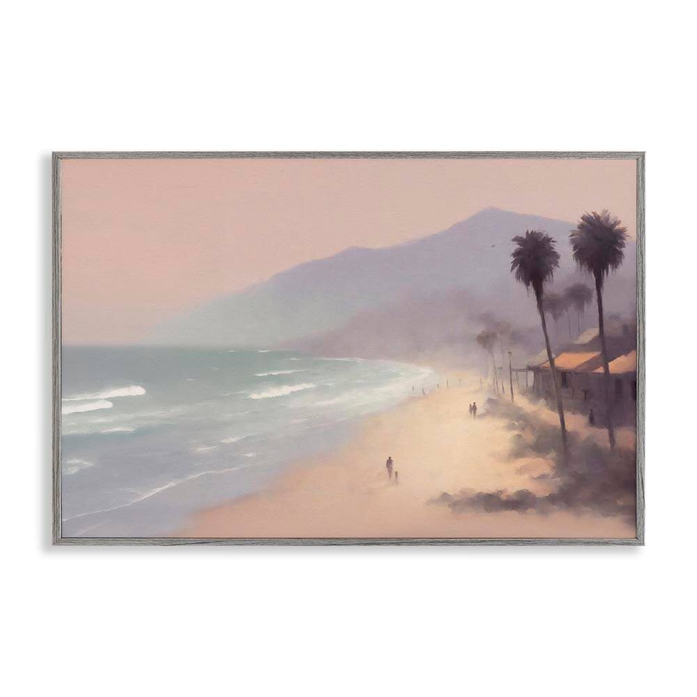 Beachside Cabins View by Noah Bay Gray Framed Nature Giclee Art Print 16 in. x 24 in. price history on PriceWatchPro