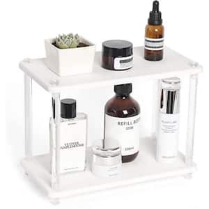 2-Tier Instant Dry Bathroom Organizer Countertop, Kitchen Counter Shelf Organizer，7.8 in,Acrylic,white