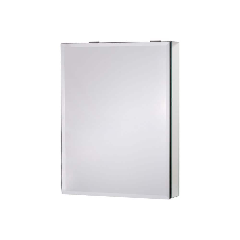 20 in. W x 26 in. H Rectangular Black and Silver Aluminum Recessed/Surface Mount Medicine Cabinet with Mirror