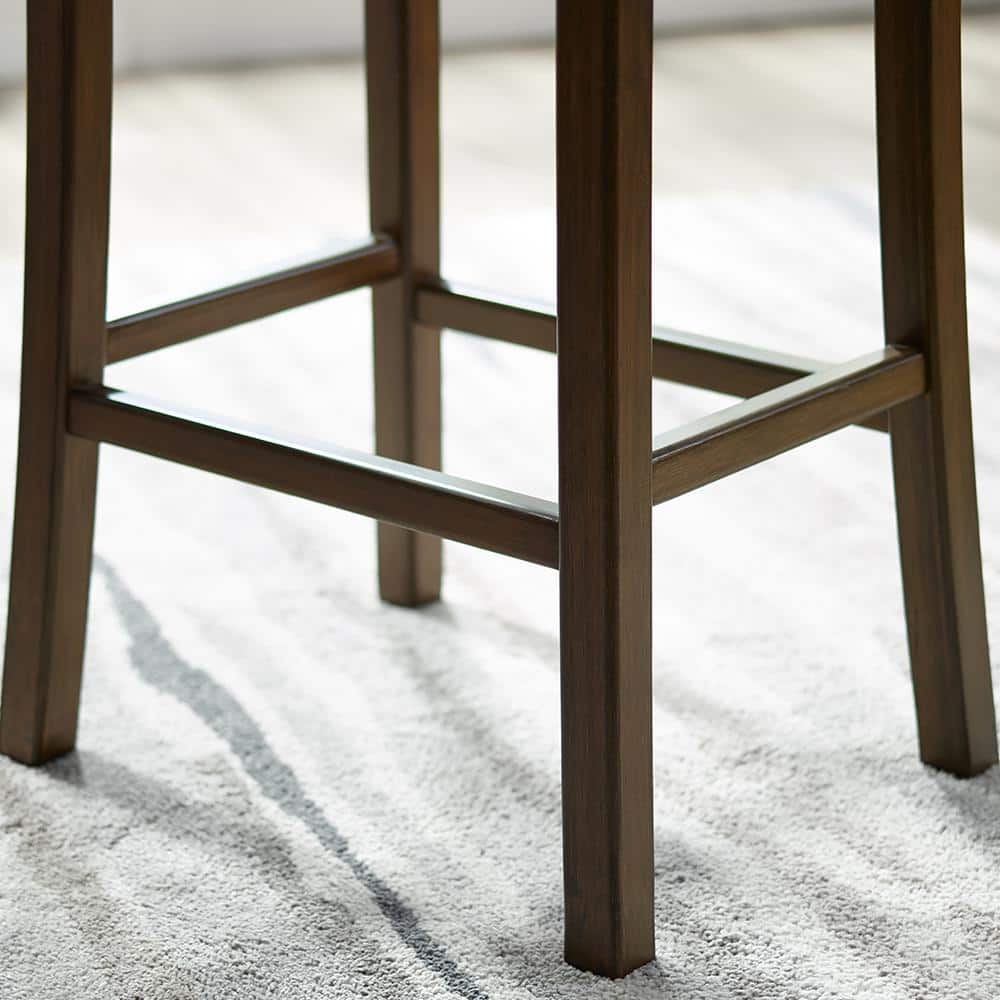 Elegant Black Walnut Backless Counter Stool, 18"x26"