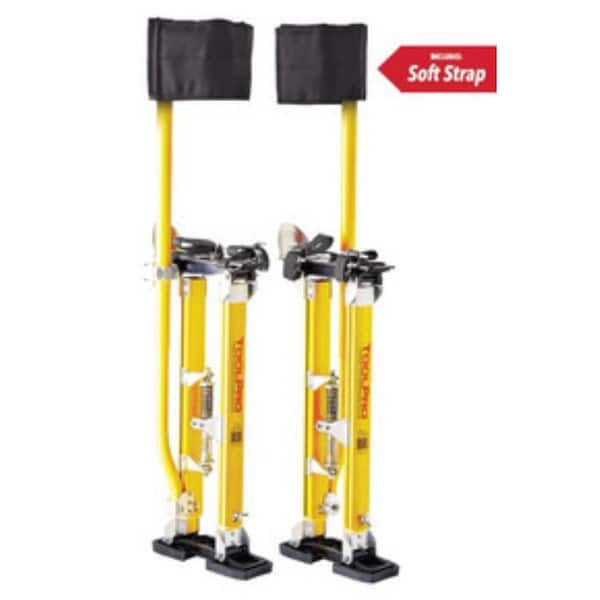ToolPro 48 in. to 64 in. Adjustable Magnesium Drywall Stilts with Soft Straps
