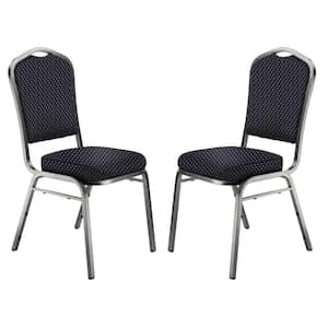 9300-Series Diamond Navy Deluxe Fabric Upholstered Stack Chair (2-Pack)