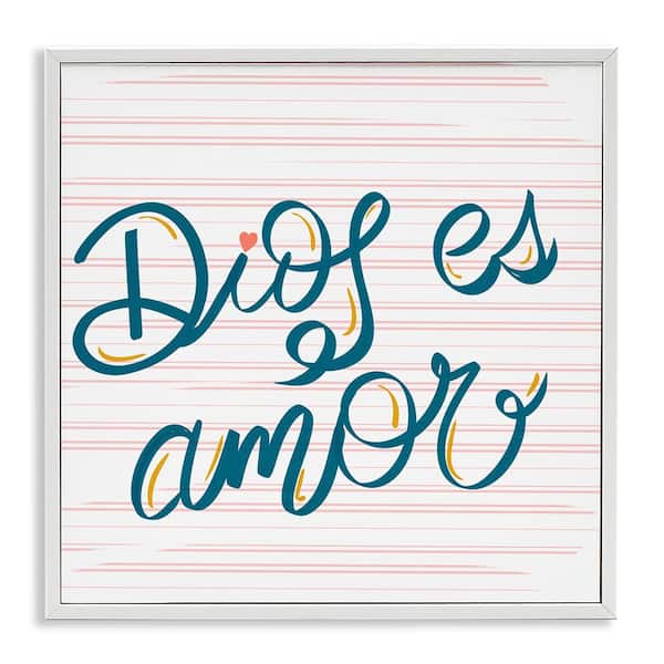 Stupell Industries God is Love Inspirational by SD Graphics Studio White Framed Religious Giclee Art Print 12 in. x 12 in.