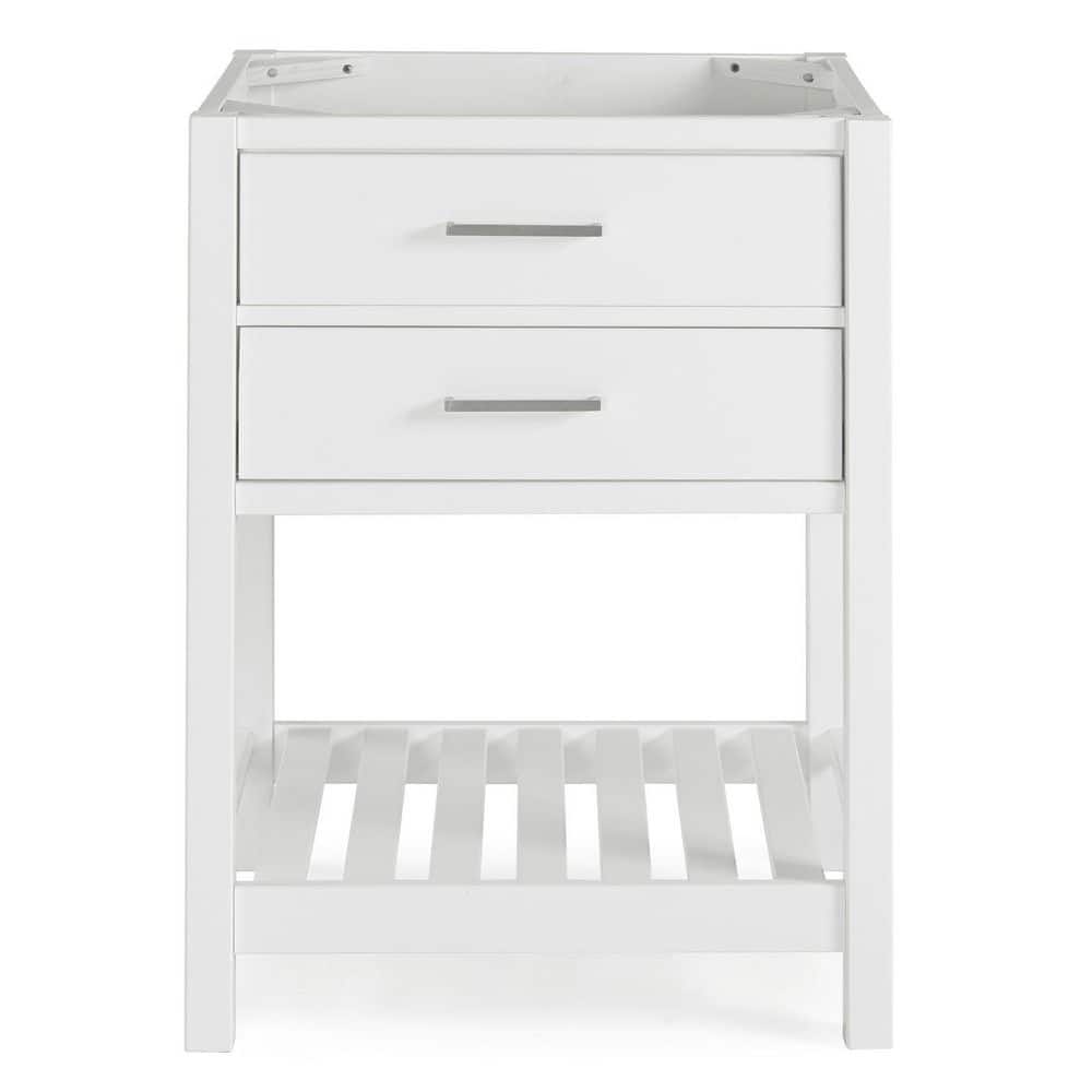 Harrison 24" White Pine Freestanding Vanity Cabinet with Open Shelf