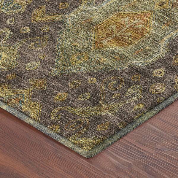 Mayfield Premium Machine Washable Abstract AMF2306 Chocolate 10 ft. x 14 ft. Area Rug