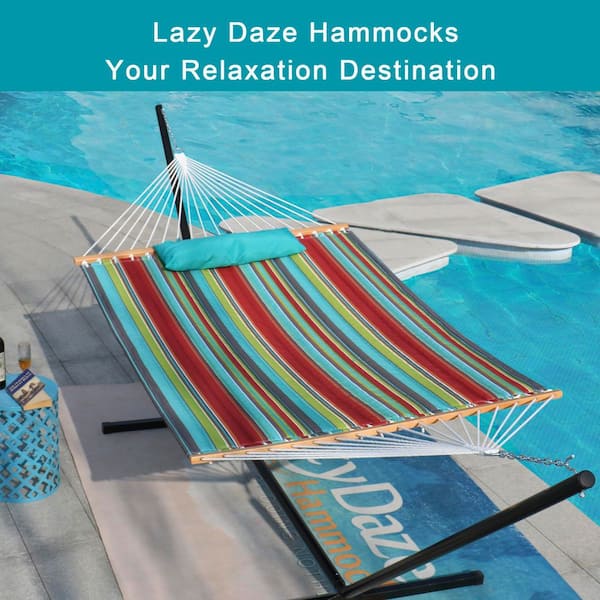 Lazy Daze Hammocks 12 ft. Quilted Fabric Hammock with Soft Pillow