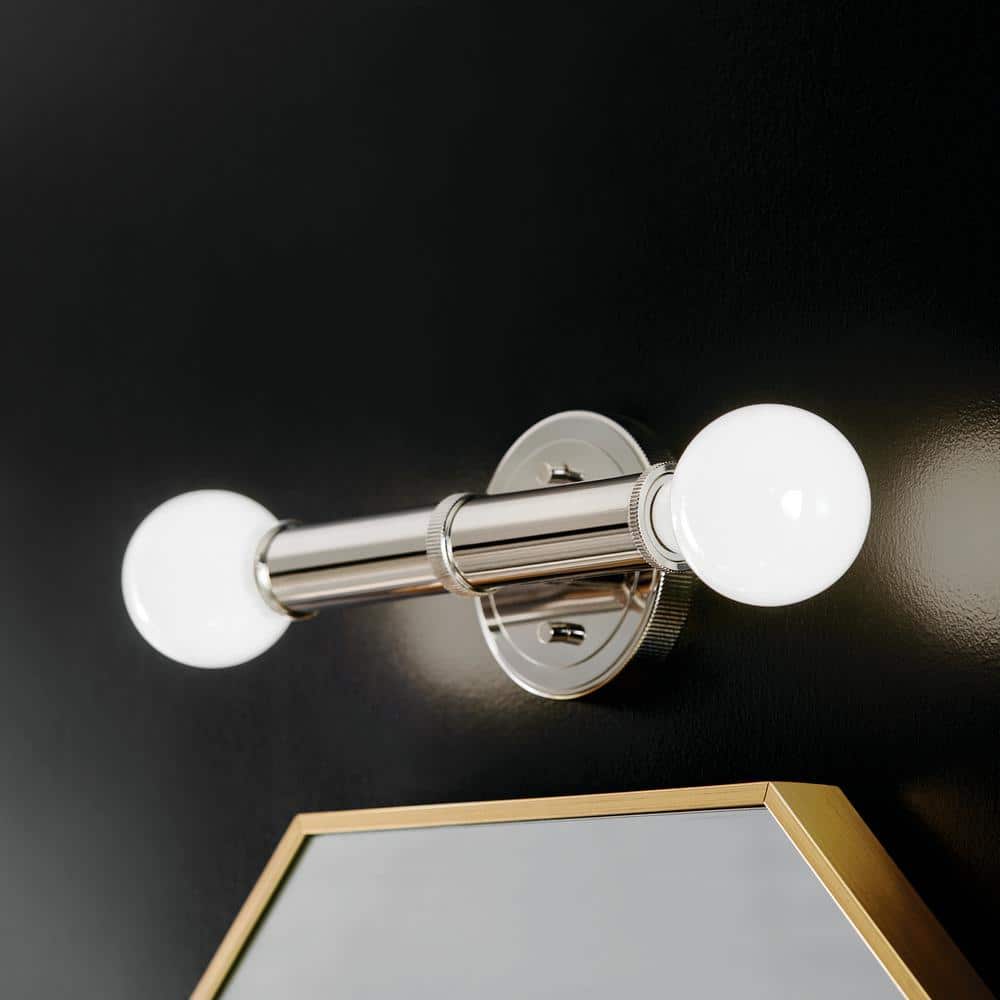 Torche Polished Nickel 2-Light Wall Sconce