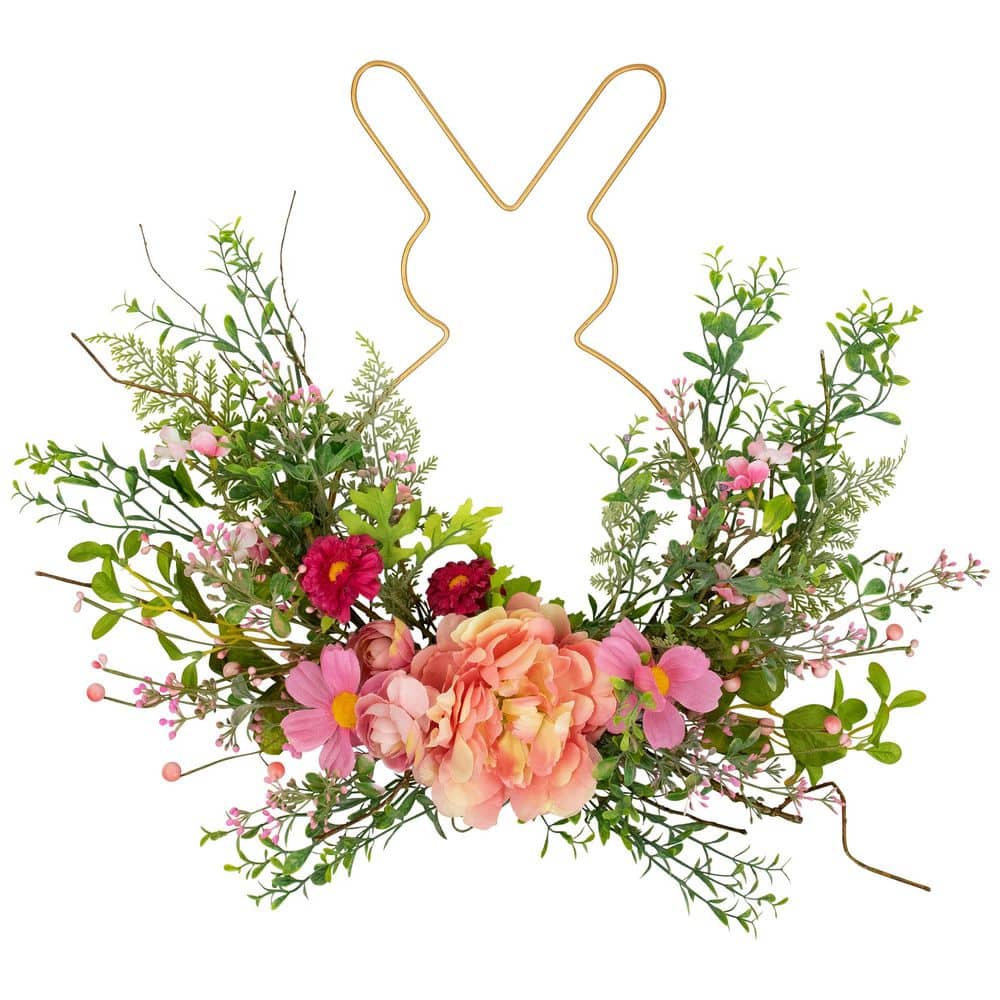 "Bunny and Peony Mixed Floral Wall Hanging Easter Decoration-16 ""-Pink" price history on PriceWatchPro
