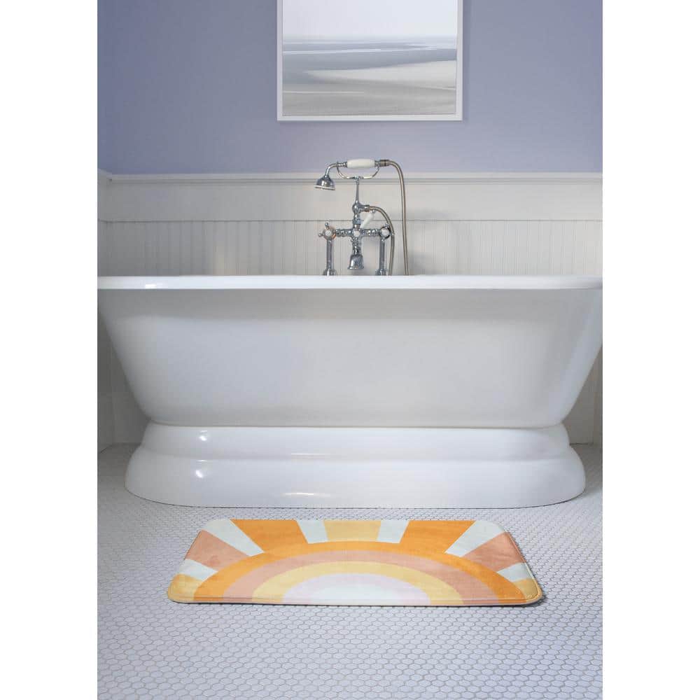 30" x 20" Orange and Yellow Memory Foam Bath Mat