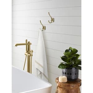 Kinsale 5-1/4 in. L Golden Champagne Double Prong Wall Hook