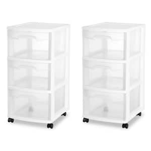 Ultra 3 Drawer Plastic Rolling Storage Container (2-Pack)