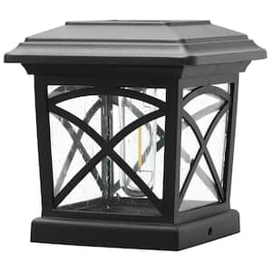 Solar Black LED 4x4 and 6x6 Deck Post Cap Light