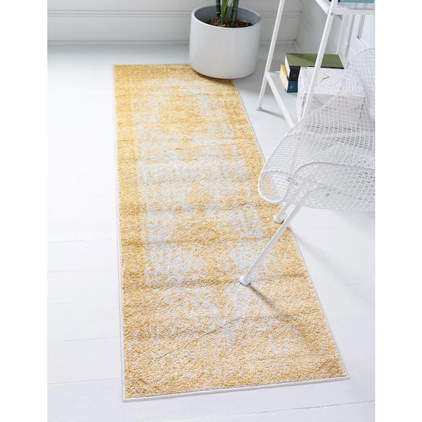 Bromley Midnight Yellow 2 ft. x 13 ft. Runner Rug