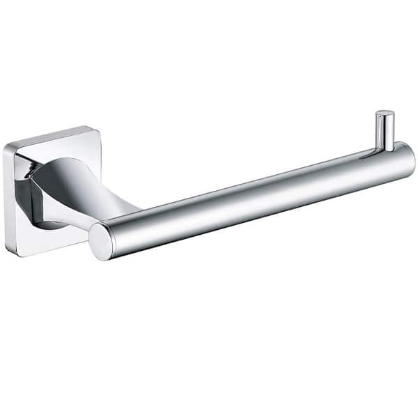 Wall Mounted Single Arm Toilet Paper Holder Non-Slip Tissue Roll Holder for Bathroom in Chrome