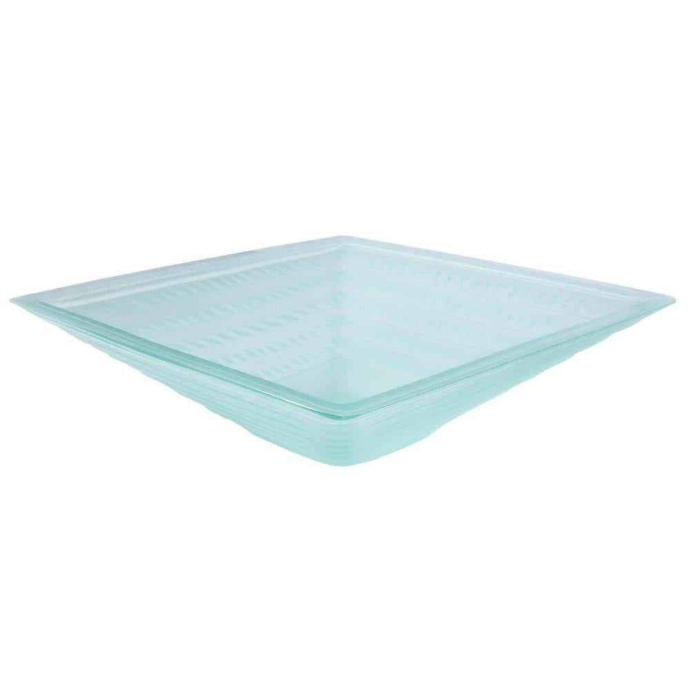 Clear Tempered Glass Square Above-Counter Vessel Sink