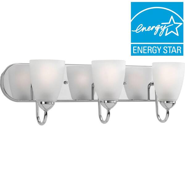 Progress Lighting Gather Collection 3-Light Polished Chrome Fluorescent Bath Light