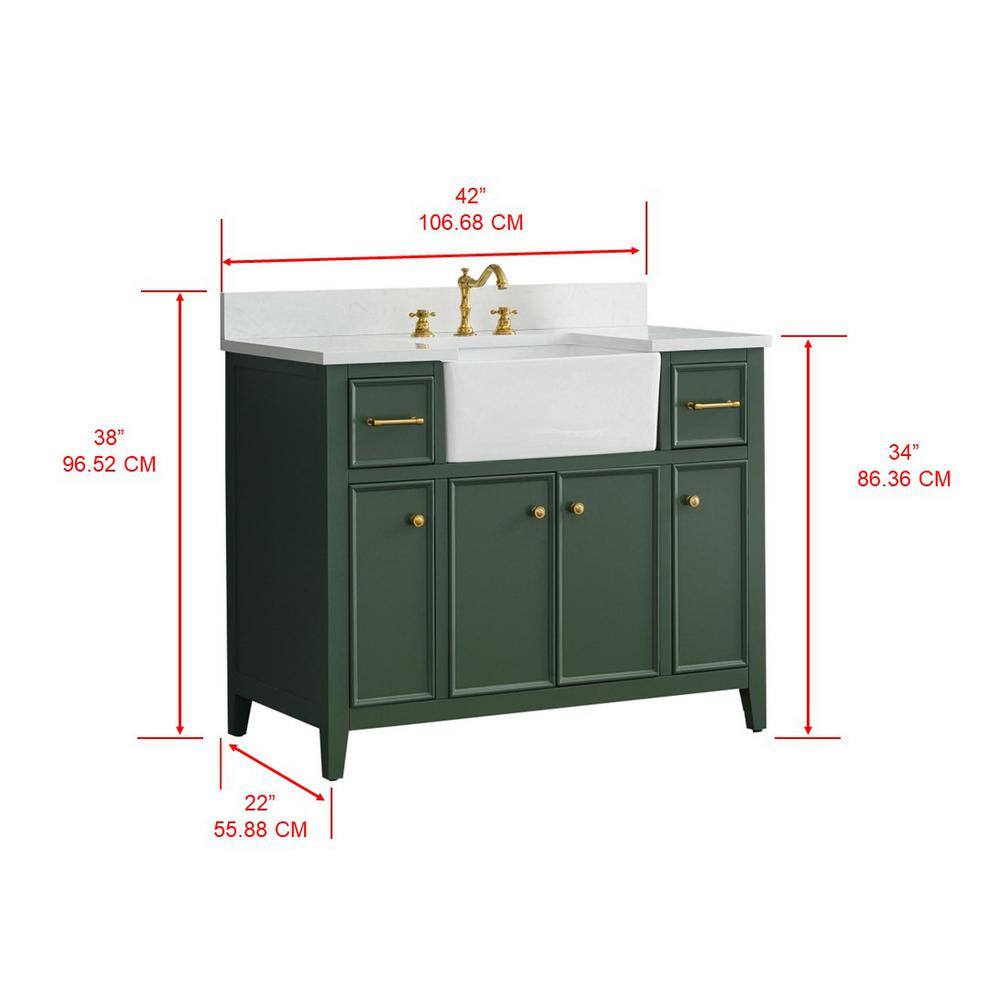 Evergreen 42'' Freestanding Single Bathroom Vanity with Ceramic Sink