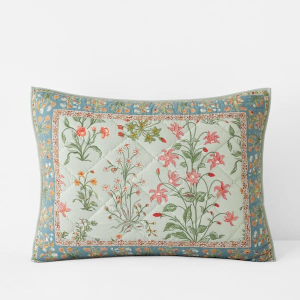 The Company Store Company Cotton Myesha Green Multi King Cotton Sham