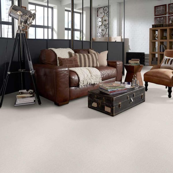 Recognition I - Pearl - Beige 24 oz. Nylon Pattern Installed Carpet