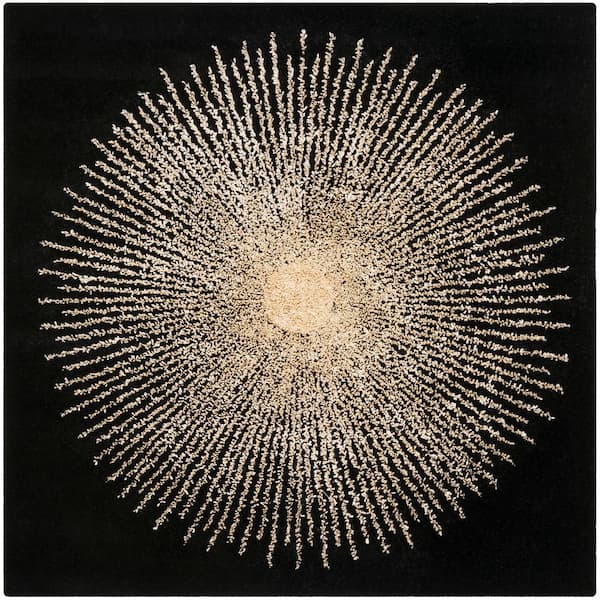 Soho 10 ft. x 10 ft. Square Black/Beige Astral High-Low Area Rug
