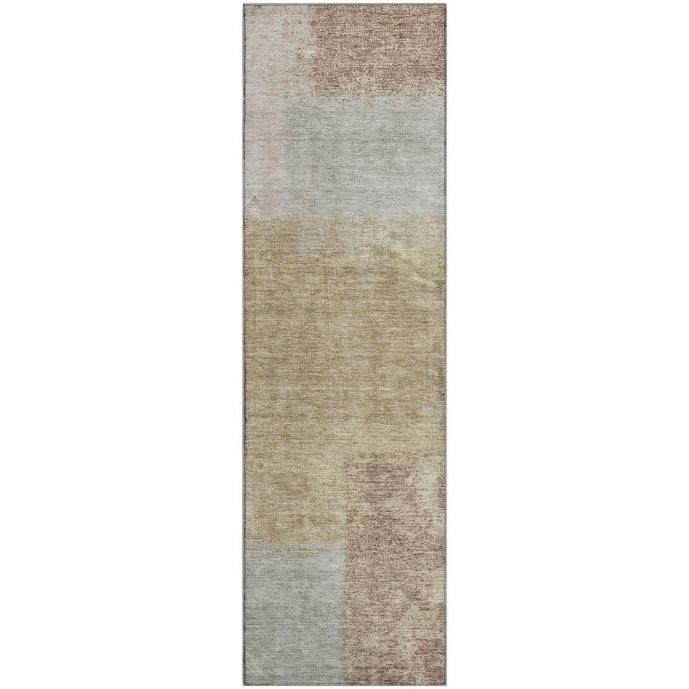 Mayfield Premium Machine Washable Abstract AMF2341 Gold 2 ft. x 7 ft. Runner Rug price history on PriceWatchPro