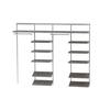 Everbilt Genevieve 8 ft. Gray Adjustable Closet Organizer Long and Short  Hanging Rods with Double Shoe Racks and 4 Shelves 90551 - The Home Depot