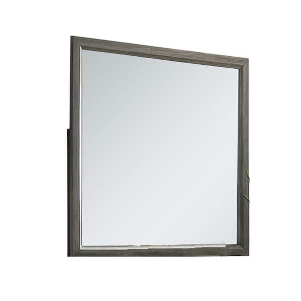Lito Gray 39 in. W x 35 in. H Rectangle Wood Framed Mirror