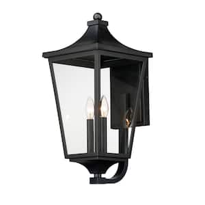 Sutton Place VX Large 2-Light Black Outdoor Hardwored Wall Sconce