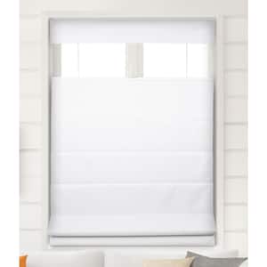 Pure White Cordless Top Down Bottom Up Room Darkening Fabric Roman Shades 35 in. W x 60 in. L