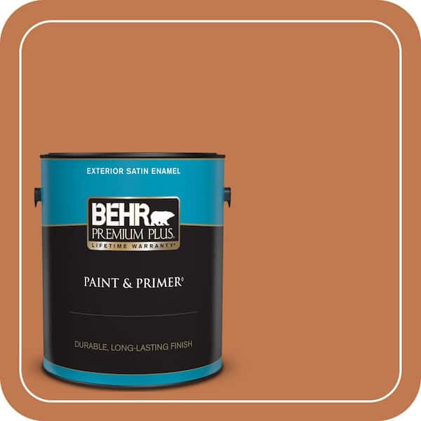 BEHR PREMIUM PLUS 1 gal. #240D-6 Chivalry Copper Satin Enamel Exterior Paint & Primer
