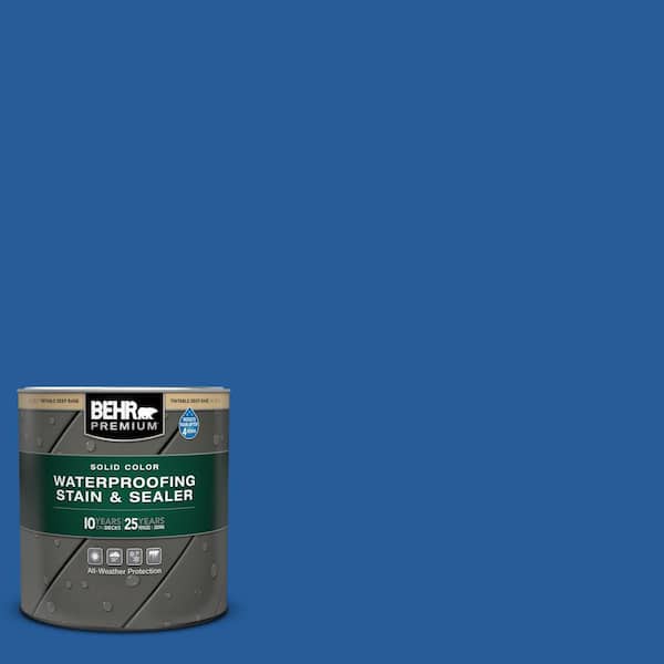 BEHR PREMIUM 1 qt. #P510-7 Beacon Blue Solid Color Waterproofing ...