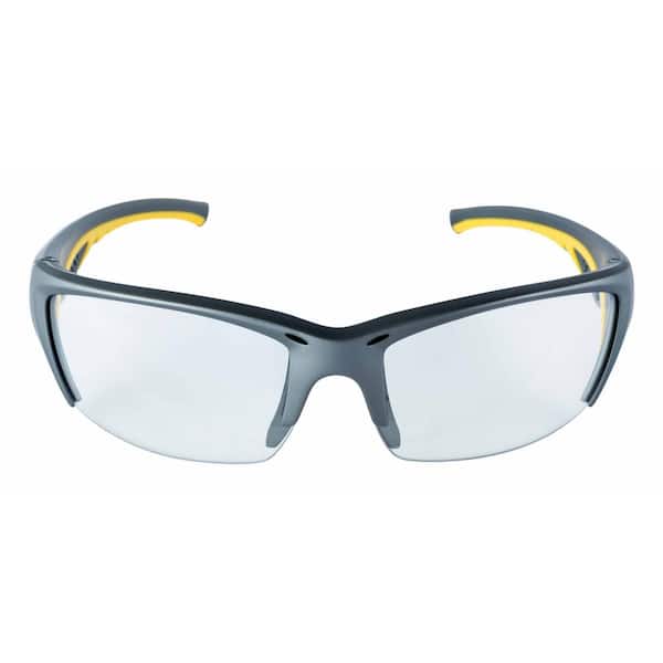3m Safety Eyewear Glasses Gray Frame With Yellow Accent Clear Anti Fog And Scratch Resistant