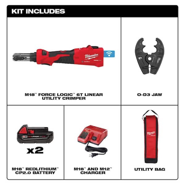 Milwaukee M18 18V Lithium-Ion Cordless FORCE LOGIC 6-Ton Utility 