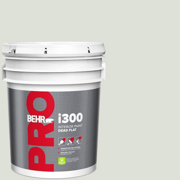 BEHR PRO 5 gal. #N390-1 Light Mist Dead Flat Interior Paint