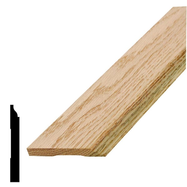 Alexandria Moulding LWM 633 3/8 in. x 3-1/4 in. Oak Wood Baseboard Moulding
