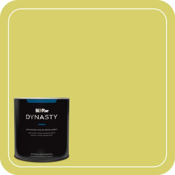 BEHR DYNASTY 1 qt. #P340-4 Lime Tree Satin Enamel Interior Stain-Blocking Paint and Primer